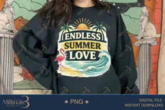 Endless Summer Love PNG Vintage Beach Quote Design, Tropical Product Image 3