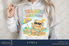 Teacher Chill Mode PNG Funny Teacher Summer Clipart | Cute Product Image 3