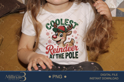 Coolest Reindeer at the Pole PNG | Boy Christmas Clipart Des Product Image 3