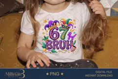 67 Bruh Mardi Gras PNG, Mardi Gras Birthday Shirt Design Pur Product Image 3