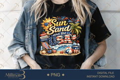 Sun Sand and the USA PNG, Patriotic Beach Summer Sublimation Product Image 3