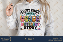 Every Pencil Tells a Different Story PNG, Funny Teacher Shir Product Image 3