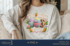 The Hunt Is On PNG, Crochet Easter Egg Hunt Sublimation Desi Product Image 3