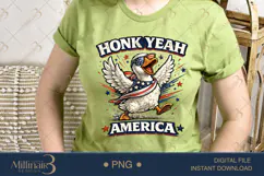 Honk Yeah America PNG, Funny Patriotic Goose Sublimation Des Product Image 2