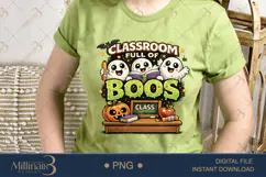 Classroom Full Of Boos PNG, Cute Halloween Teacher Design wi Product Image 3
