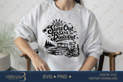 Suns Out Boats Out SVG PNG, Funny Lake Boat Shirt Design, Product Image 3