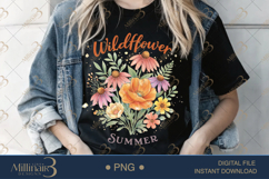 Wildflower Summer PNG, Watercolor Floral Bouquet Design, Bot Product Image 3