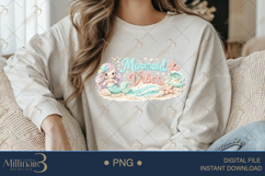 Mermaid Vibes PNG, Crochet Mermaid Sublimation Design, Cute Product Image 3