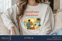 Passport And Paradise PNG Romantic Beach Couple Travel Desig Product Image 3