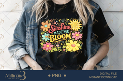 Sunshine Made Me Bloom PNG Watercolor Floral Design, Retro B Product Image 3