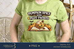 Pumpkin Spice and Plot Twists PNG, Cozy Fall Book Lover Desi Product Image 3