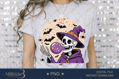 Halloween Witch Skeleton Bow PNG |Halloween Coffee PNG Product Image 3