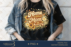 Home Is Where Mom Is PNG, Watercolor Sunflower Floral Design Product Image 3