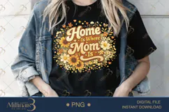 Home Is Where Mom Is PNG, Watercolor Sunflower Floral Design Product Image 3