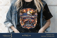 Freedom Tour 2026 PNG, Patriotic Eagle Motorcycle Sublimatio Product Image 3