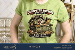 Dumpster Diving Society PNG, Funny Raccoon Sublimation Desig Product Image 3