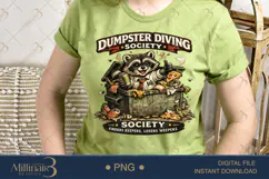 Dumpster Diving Society PNG, Funny Raccoon Sublimation Desig Product Image 3