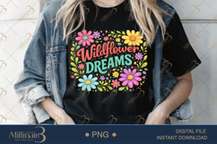 Wildflower Dreams PNG Watercolor Floral Design, Retro Boho Product Image 3