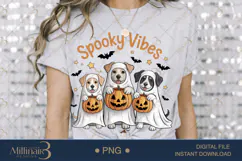 Spooky Vibes Halloween Dog PNG |Ghost Dog, Pumpkin Pu Product Image 3