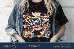 Summer Nights and Fireworks PNG, Patriotic Summer Sublimatio Product Image 3