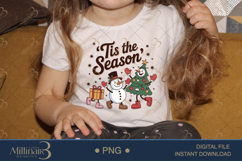 &#039;Tis the Season PNG | Groovy Christmas Clipart with Snowman Product Image 3
