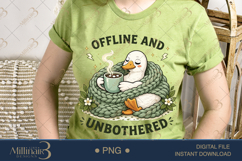 Offline and Unbothered PNG, Cozy Introvert Duck Sublimation Product Image 3