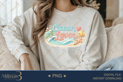 Ocean Lover PNG, Crochet Beach Sublimation Design, Cute Turt Product Image 3
