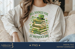All Booked For St Patricks Day PNG, Book Lover Shamrock Desi Product Image 3