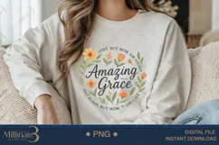 Amazing Grace Floral Christian PNG |Christian Floral Hymn De Product Image 3