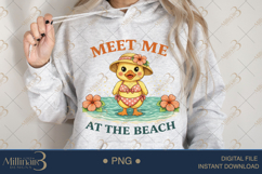Meet Me At The Beach PNG Cute Duck Summer Clipart | Tropical Product Image 3