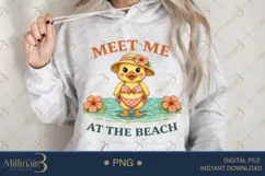 Meet Me At The Beach PNG Cute Duck Summer Clipart | Tropical Product Image 3