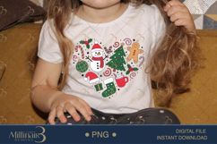 Cute Christmas Heart Clipart PNG | Holiday Doodle Illustrati Product Image 3