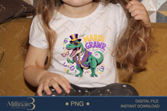 Mardi Grawr PNG, Funny Dinosaur Mardi Gras Shirt Design with Product Image 3