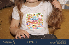 Born To Be Cute PNG Summer Animals Clipart, Tropical Kids Sh Product Image 2