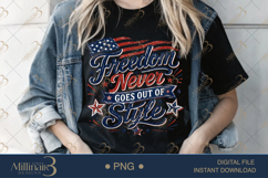 Freedom Never Goes Out of Style PNG, Patriotic Vintage Subli Product Image 3