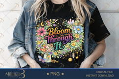Bloom Through It PNG Watercolor Floral Wreath Design, Boho C Product Image 3