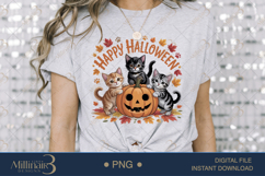 Cat Halloween Pumpkin Sublimation PNG | Happy Halloween Product Image 3