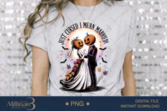 Just Married PNG| Halloween Couple Png Product Image 2
