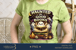 Haunted by Good Books PNG, Cute Halloween Book Lover Design Product Image 3