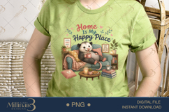 Home Is My Happy Place PNG, Cozy Possum Homebody Sublimation Product Image 3