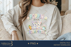 Poppin Down The Bunny Trail PNG, Crochet Easter Sublimation Product Image 3