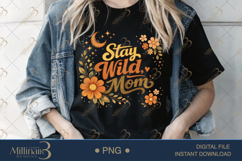Stay Wild Mom PNG, Retro Fall Mama Design, Boho Floral Mom Q Product Image 3