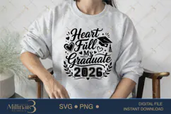 Heart Full My Graduate 2026 SVG PNG, Graduation Love Design, Product Image 3
