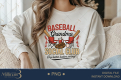 Baseball Grandma Social Club PNG | Coquette Bow Sports Png Product Image 3