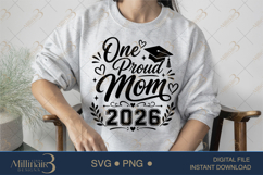 One Proud Mom 2026 SVG PNG, Graduation Mom Shirt Design Product Image 3