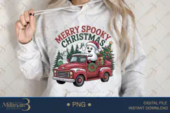 Spooky Christmas Santa Ghost PNG | Vintage Truck Holiday Cli Product Image 3