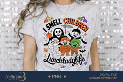 I Smell Children Halloween Lunch Lady PNG|Funny School Cafe Product Image 3