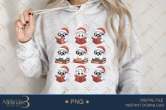 Cute Christmas Ghost Reading PNG | Bookish Holiday Clipart Product Image 3