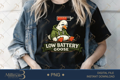 Low Battery Goose PNG, Funny Tired Goose Meme Sublimation De Product Image 3