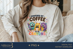 Powered by Coffee and Crayons PNG, Cute Teacher Design with Product Image 3